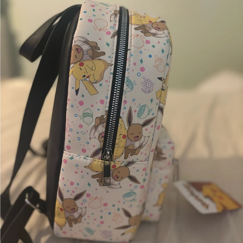 Pokemon Pikachu and Eevee White Backpack - Picture 2 of 3